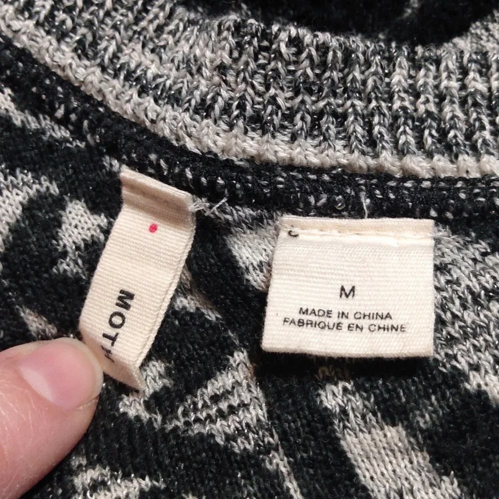 Anthropologie MOTH black lattice sweater dress M - Picture 7 of 15